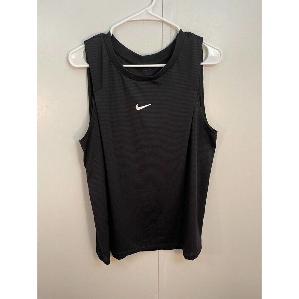 Nike Dri Fit Running Tennis Volleyball Tank XL Stripe Black Sleeveless